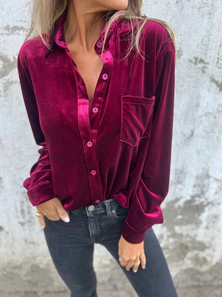 Stilla | Elegante Velour Skjorte