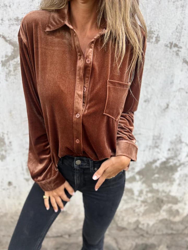 Stilla | Elegante Velour Skjorte