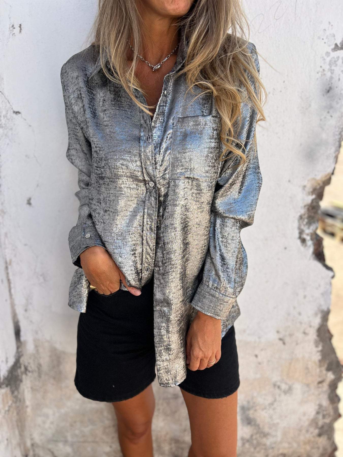 Stilla | Læderlook Casual Med Fold