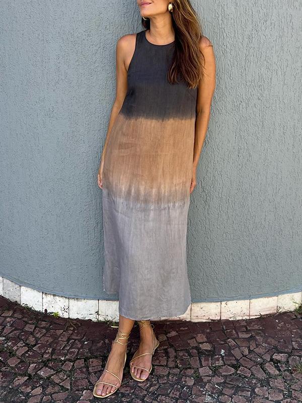Stilla | Comfy Afslappet Lang Kjole Med Tie Dye Printets Afslappede Charme