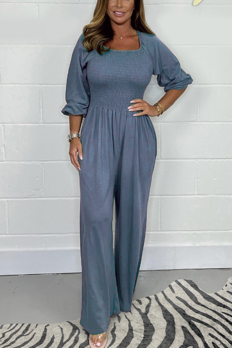 Stilla | Ensfarvet Jumpsuit Elegant