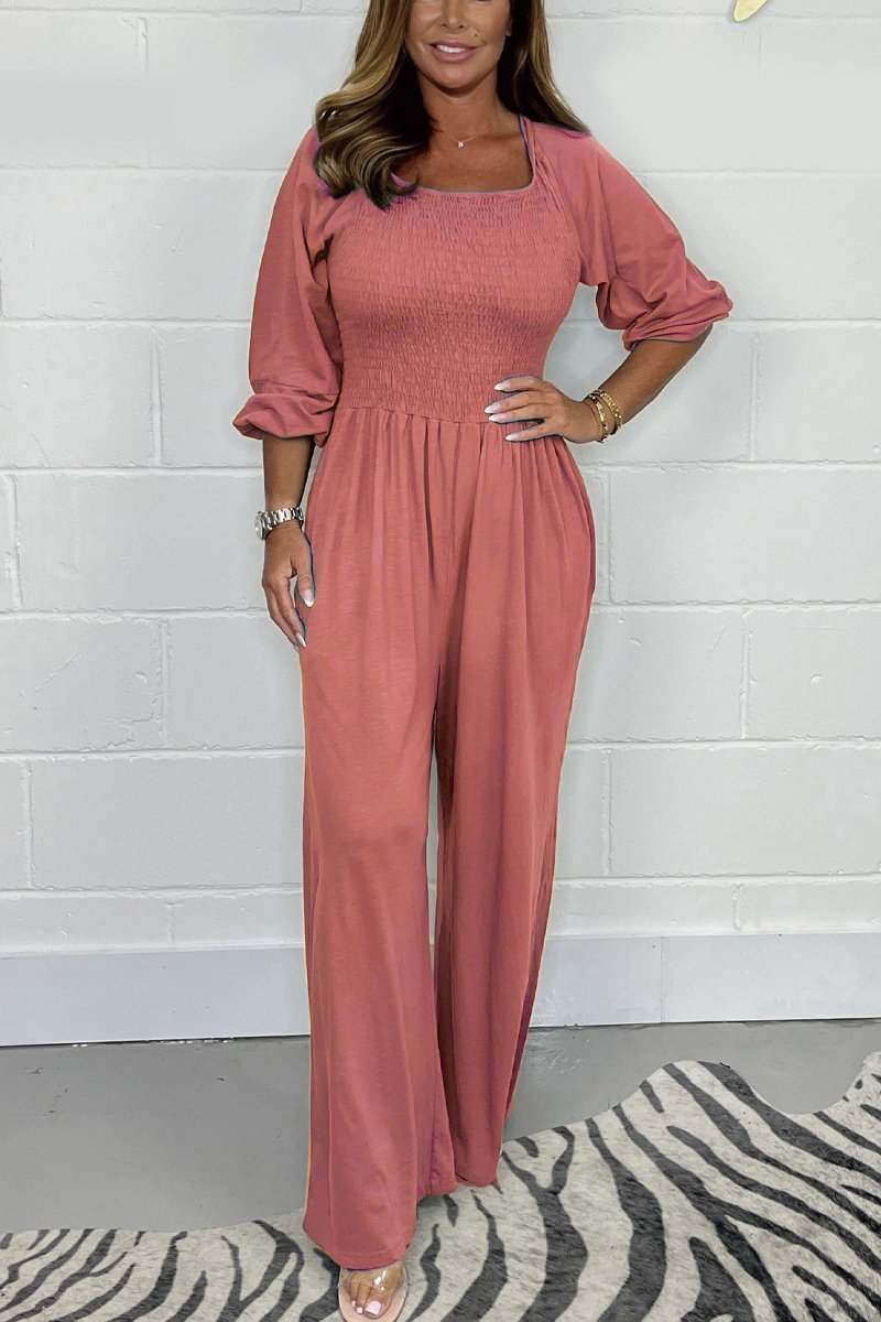 Stilla | Ensfarvet Jumpsuit Elegant