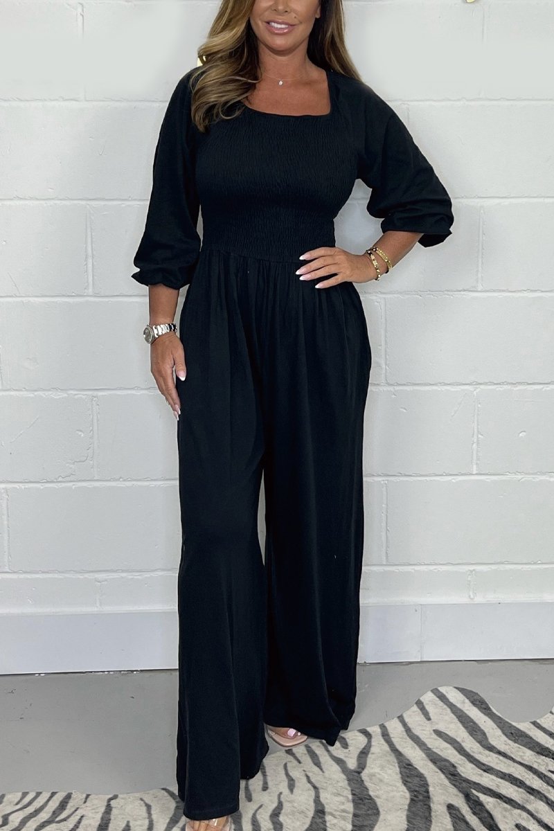 Stilla | Ensfarvet Jumpsuit Elegant