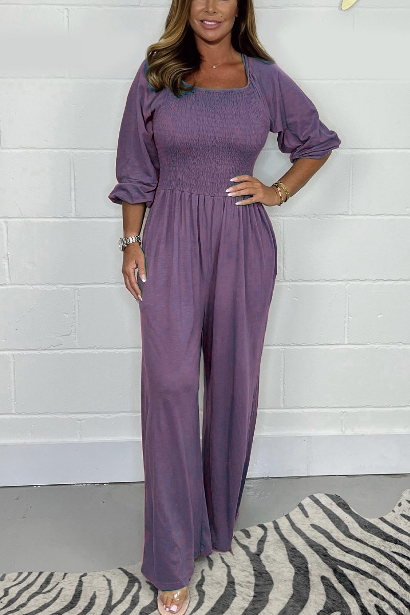 Stilla | Ensfarvet Jumpsuit Elegant