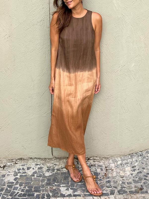 Stilla | Comfy Afslappet Lang Kjole Med Tie Dye Printets Afslappede Charme