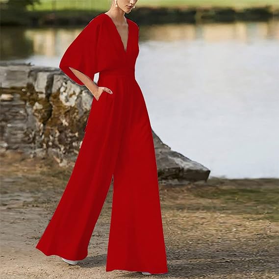 Stilla | Elegant V-udskæring Jumpsuit