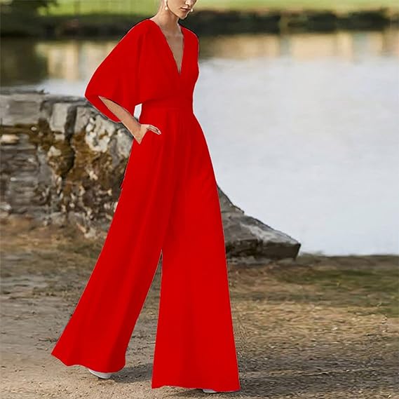 Stilla | Elegant V-udskæring Jumpsuit