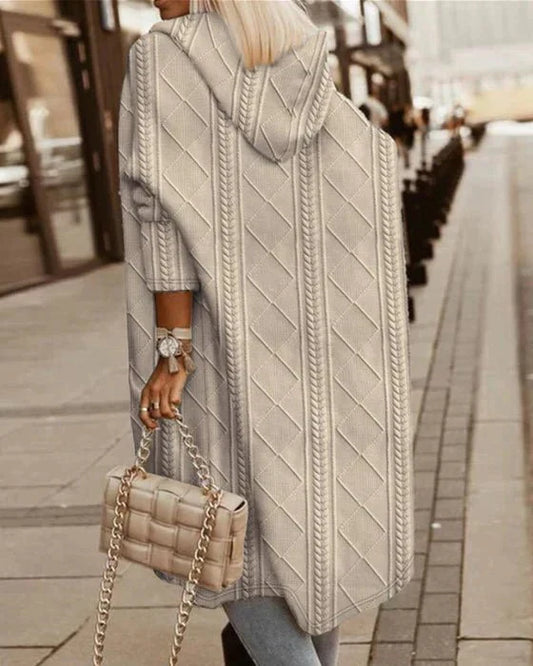 Stilla - Lang cardigan med hætte