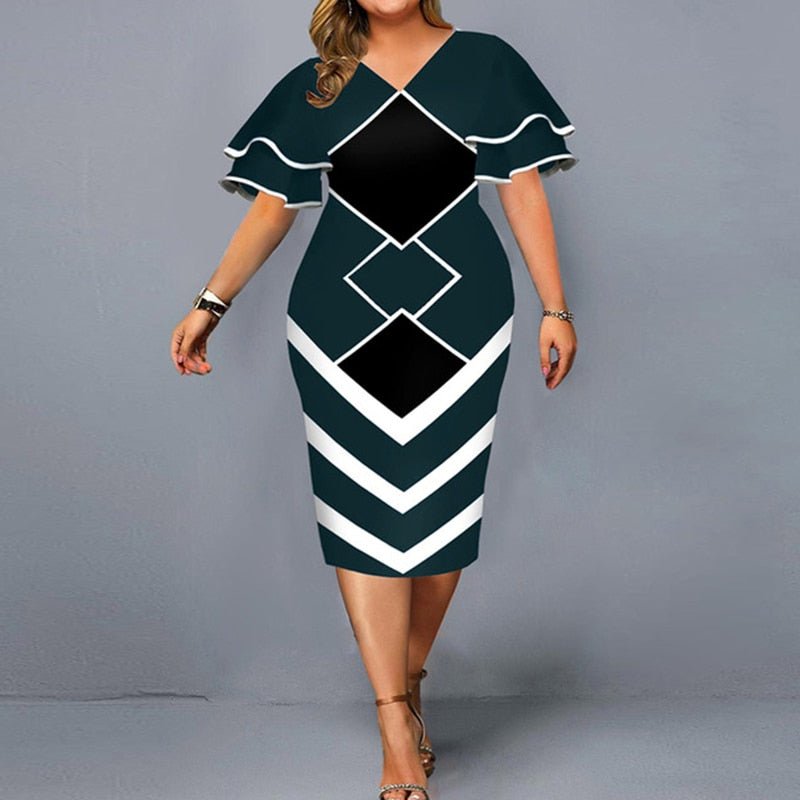 Stilla | Kjole med Rynker - Plus Size