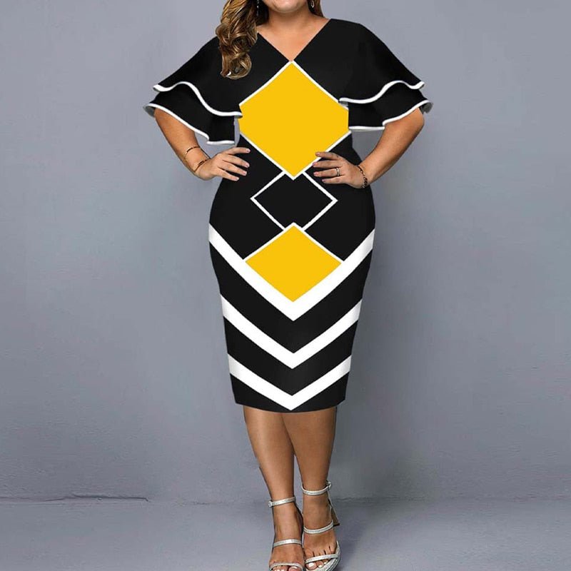 Stilla | Kjole med Rynker - Plus Size