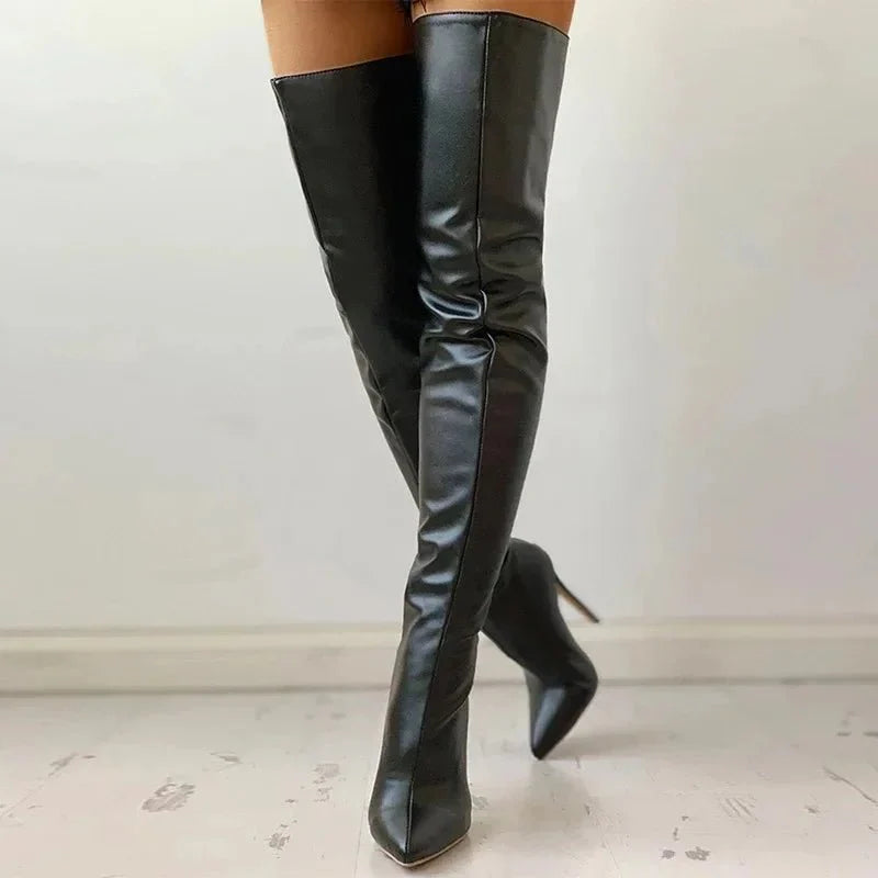 Stilla | Lårhøje Stiletto Støvler