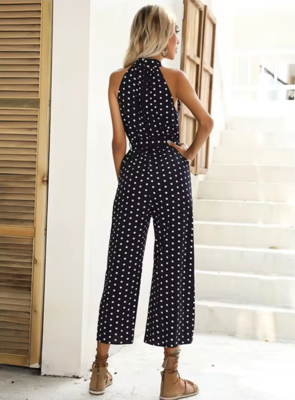 Stilla | Kombination Rygfri Jumpsuit med Pletter