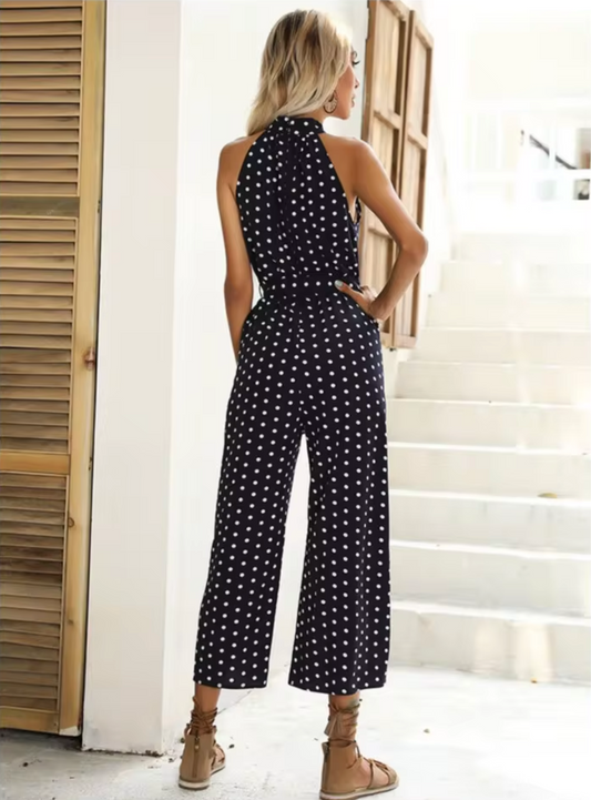 Stilla | Kombination Rygfri Jumpsuit med Pletter