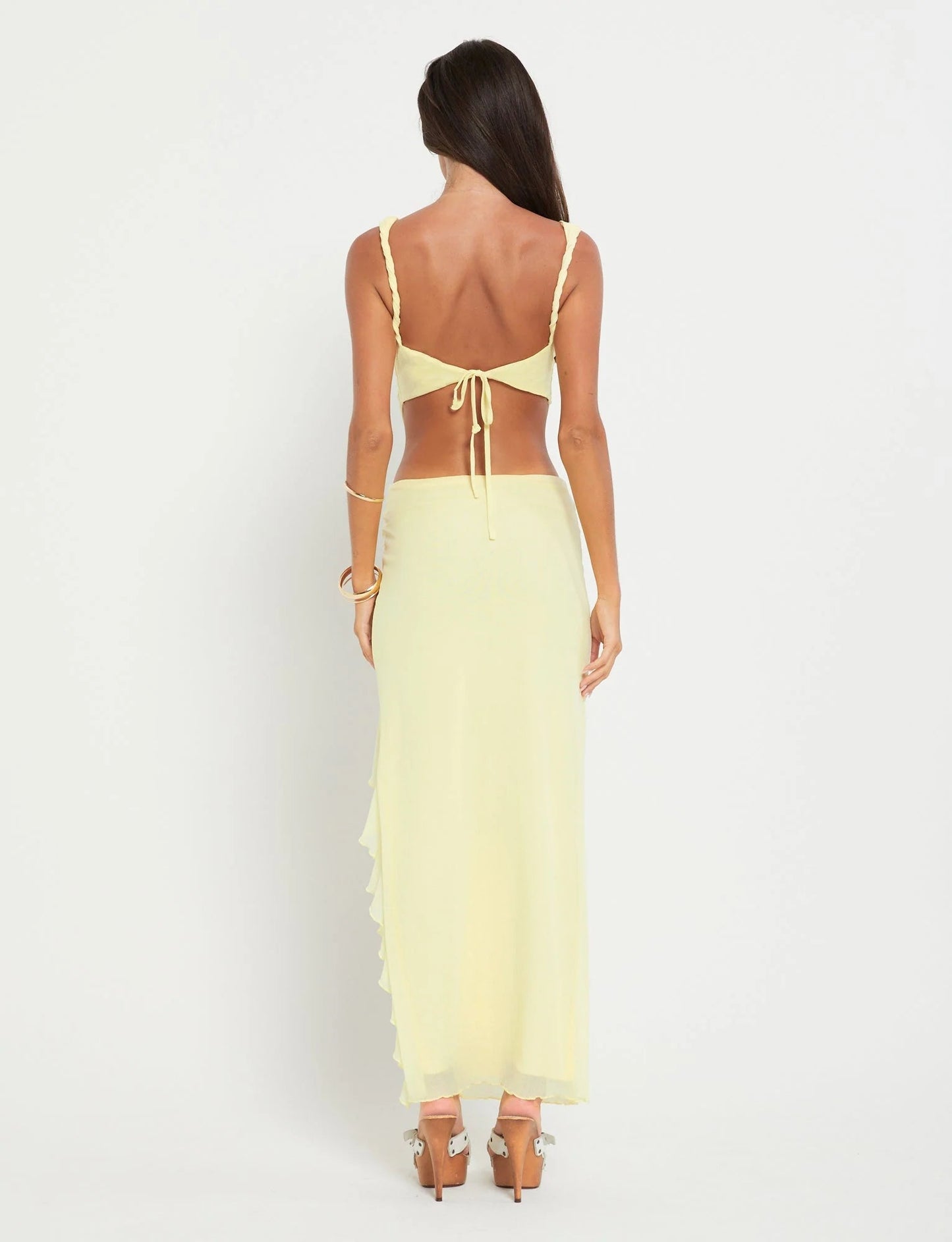 Stilla | Side Split Maxi Nederdel Med Crop Top Sæt