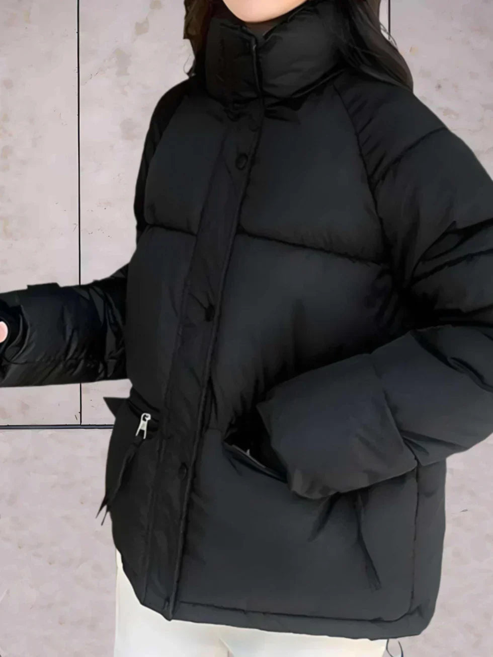 Stilla | Parka Jakke Med Opretstående Krave og Dobbelt Lukning