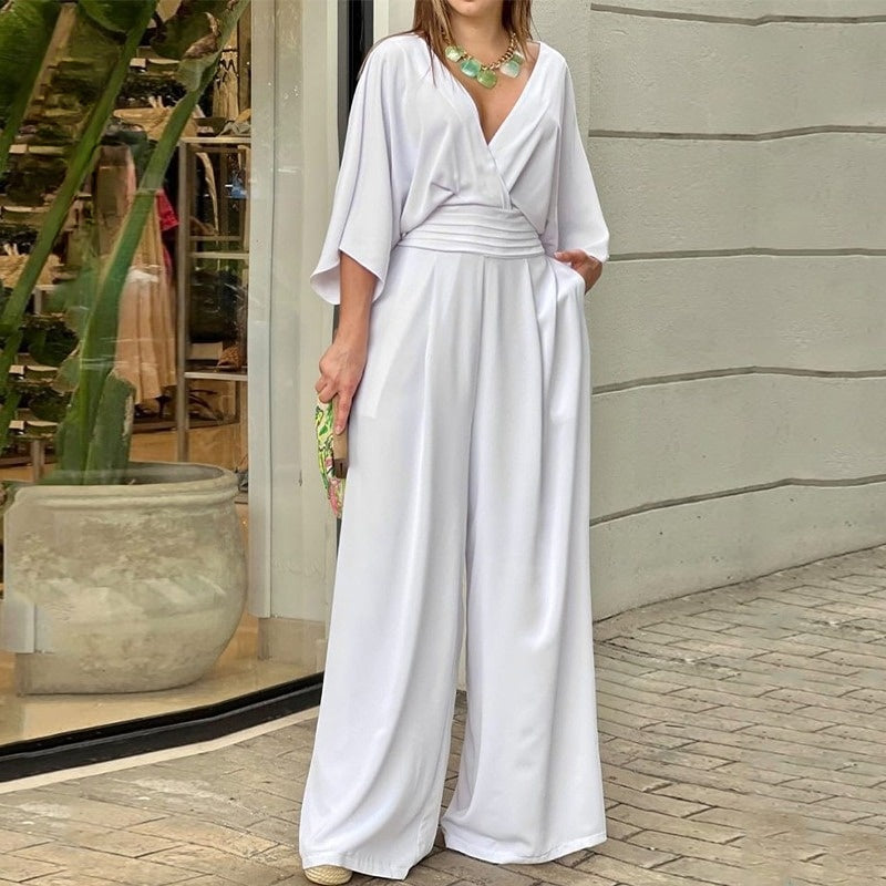 Stilla | Ultramoderne Én-dels sæt Lækkert Jumpsuit med elastisk talje og bredt ben
