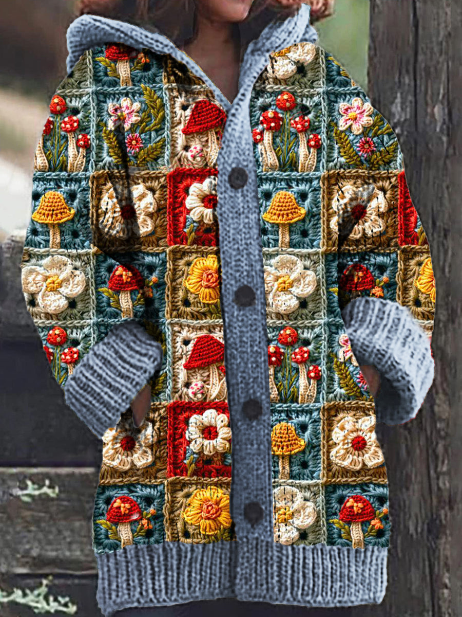 Stilla | En Komfortabel Hoodie I Det Blomstrede Patchwork-stil Til Kvinder