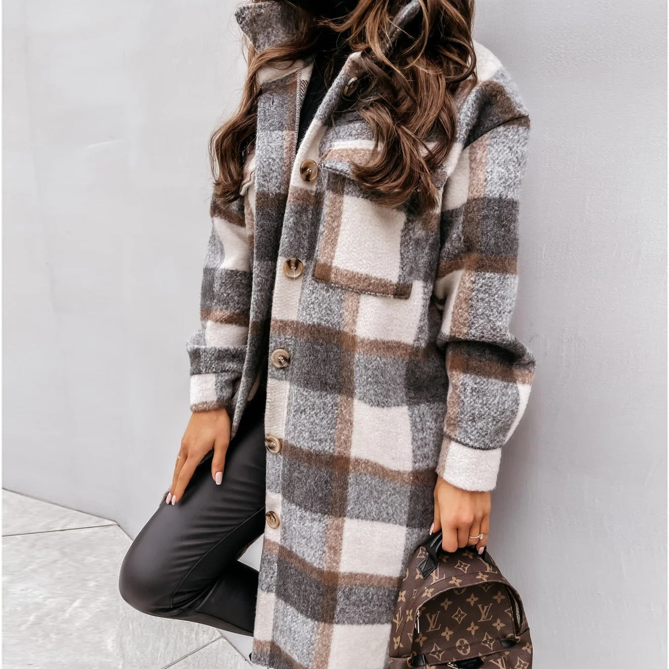 Stilla | Elegante Plaid Knappet Jakke