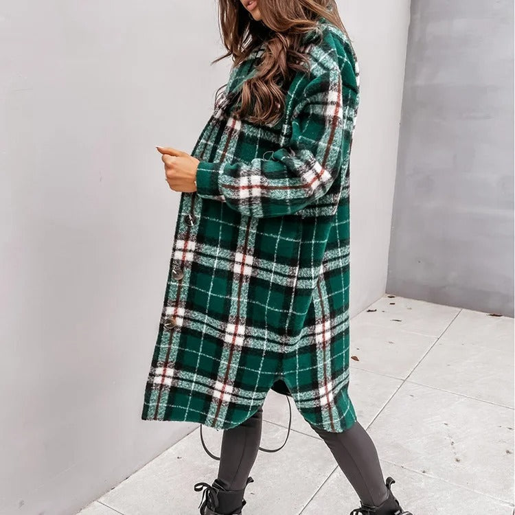 Stilla | Elegante Plaid Knappet Jakke