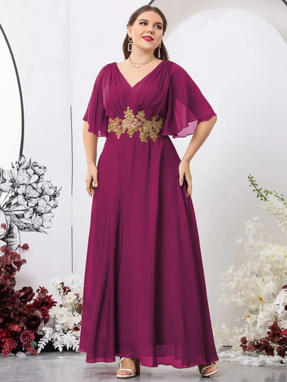 Stilla | Kvindernes 1 7xl Mode Designer Brudepige Chiffon Lange Kjoler (plus Størrelse)