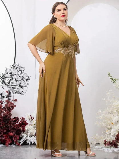 Stilla | Kvindernes 1 7xl Mode Designer Brudepige Chiffon Lange Kjoler (plus Størrelse)