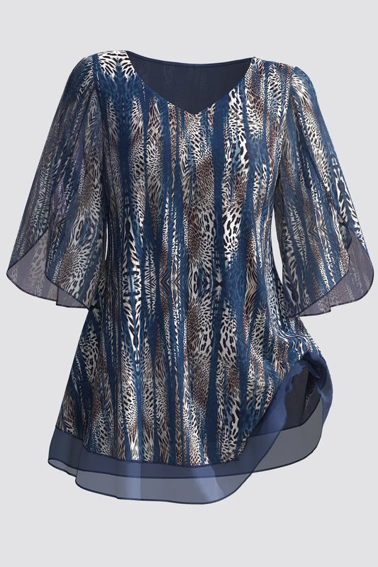 Stilla | Kvinders 3 5xl Mode Designer Toppe Bluse T-Shirts (plus Størrelse)