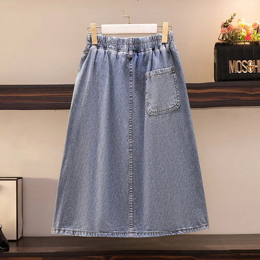 Stilla | Kvinders 3 7xl Denim Mode Designer A-Line Korte Nederdele (plus Størrelse)