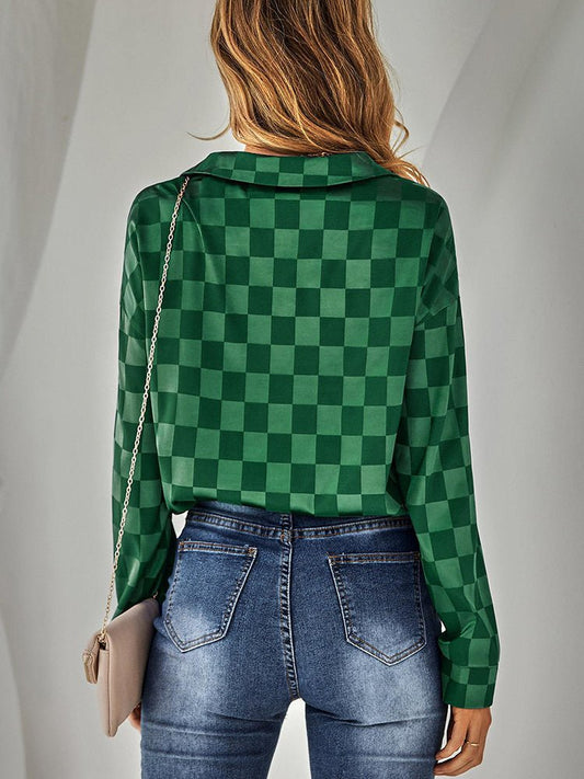 Stilla | Kvinders Bluser Mode Slim Ternet Langærmet Bluse