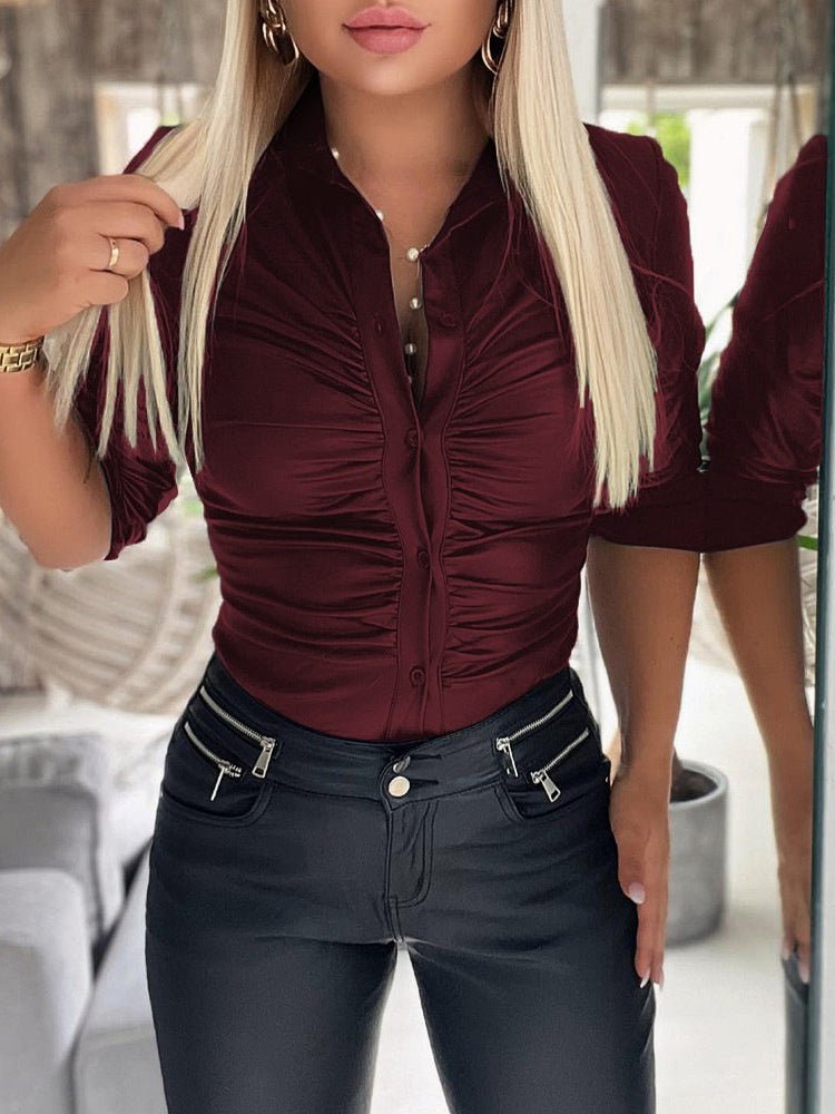 Stilla | Damebluser Enkeltknappet Slim Fit Pendlerbluse