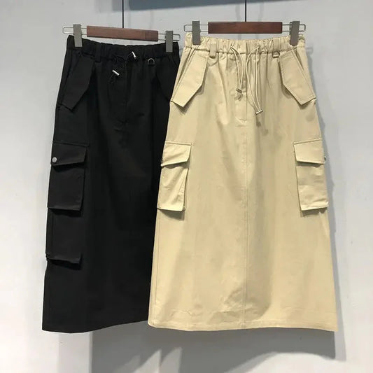 Stilla | Kvindernes Cargo Mode Designer 2 5xl Midi Nederdele (plus Størrelse)
