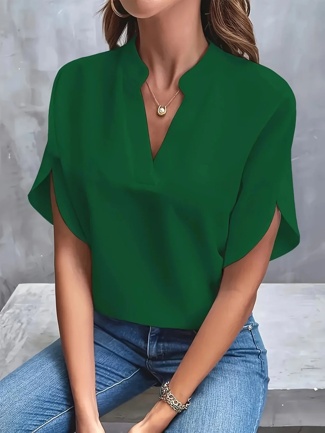 Stilla | Kvinders Chiffon Bluse Mode Designer 2 5xl T-Shirts (plus Størrelse)