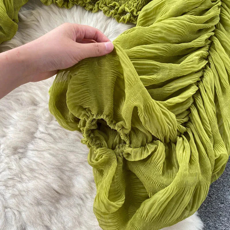 Stilla | Kvinders Chiffon Flæse Mode Designer Blusas Super Lange Ærmer Toppe