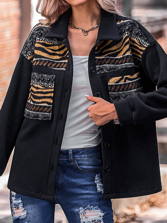 Stilla | Damefrakker Langærmede Mode Patchwork Løse Frakke