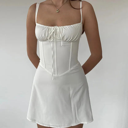 Stilla | Kvindernes Korsæt Mode Designer Spaghetti Mini Kjoler (kort)