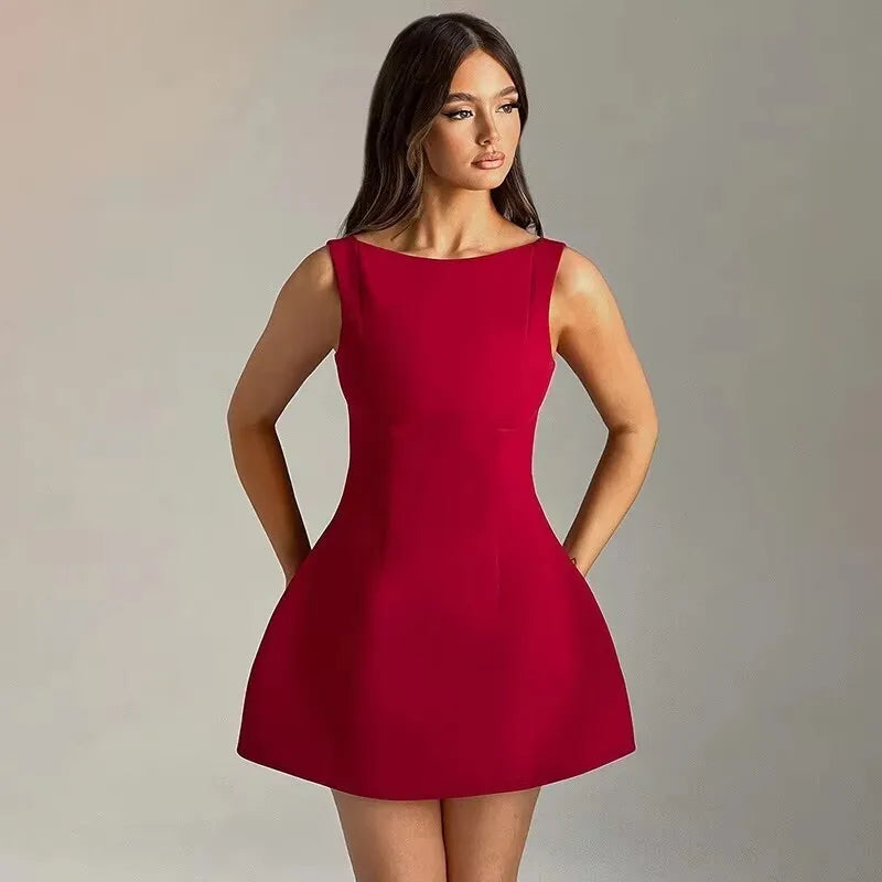 Stilla | Kvindernes Dybt Udsnit Mode Designer Halterneck Mini Kjoler (korte)