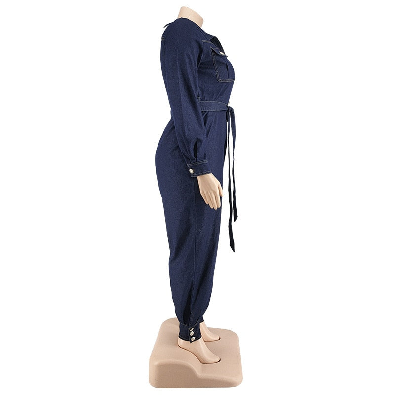 Stilla | Kvinders Denim Jumpsuit 2 5xl Mode Designer Overall Rompers (plus Størrelse)