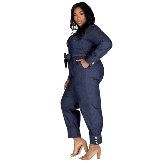 Stilla | Kvinders Denim Jumpsuit 2 5xl Mode Designer Overall Rompers (plus Størrelse)