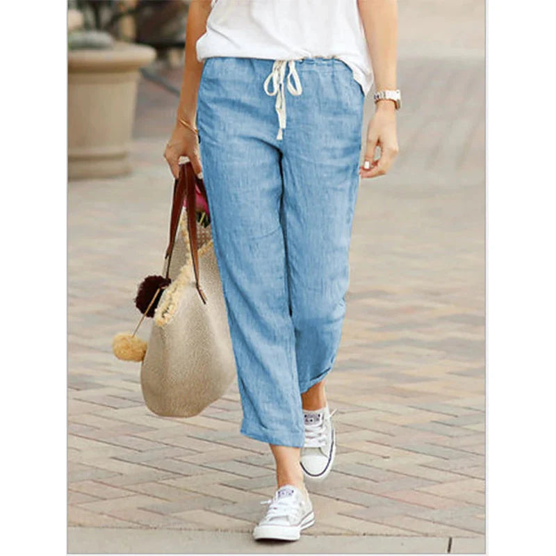 Stilla | Kvinders Draw String Loose Fashion Designer Cotton Pants