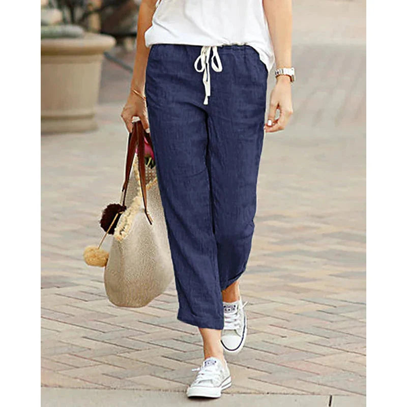 Stilla | Kvinders Draw String Loose Fashion Designer Cotton Pants