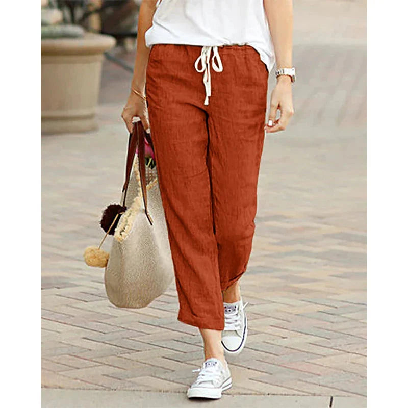 Stilla | Kvinders Draw String Loose Fashion Designer Cotton Pants