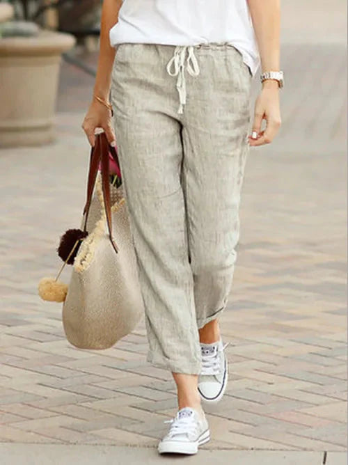 Stilla | Kvinders Draw String Loose Fashion Designer Cotton Pants