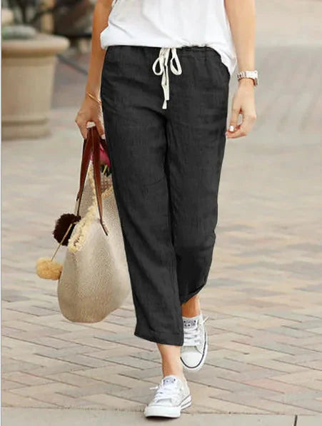 Stilla | Kvinders Draw String Loose Fashion Designer Cotton Pants