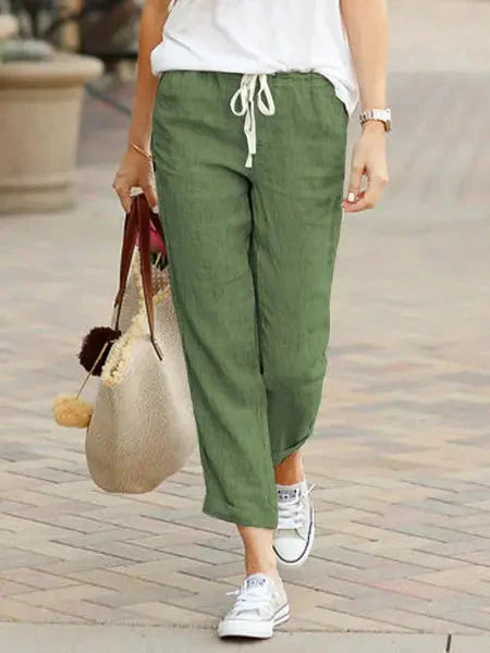 Stilla | Kvinders Draw String Loose Fashion Designer Cotton Pants