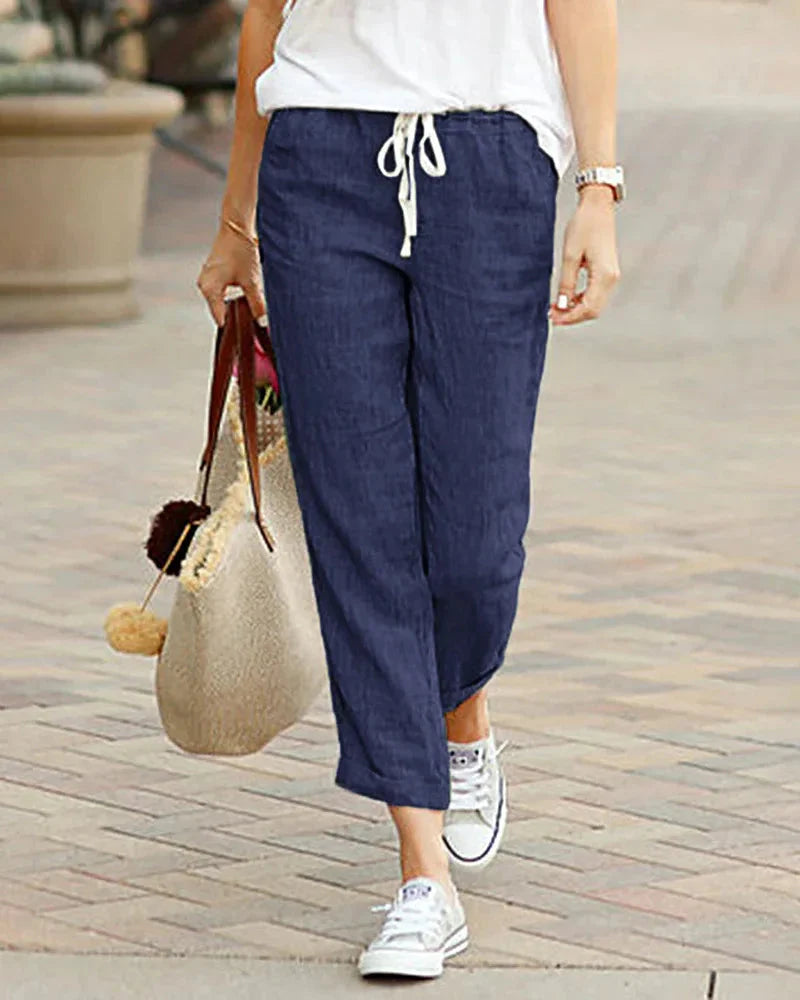 Stilla | Kvinders Draw String Loose Fashion Designer Cotton Pants