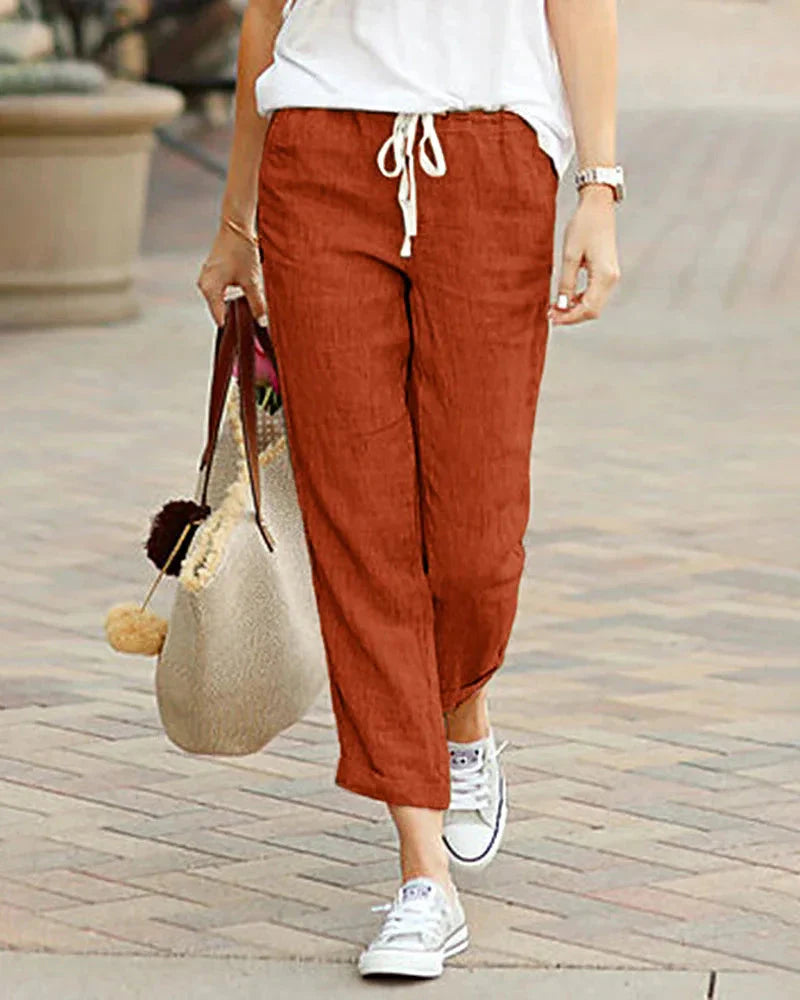 Stilla | Kvinders Draw String Loose Fashion Designer Cotton Pants