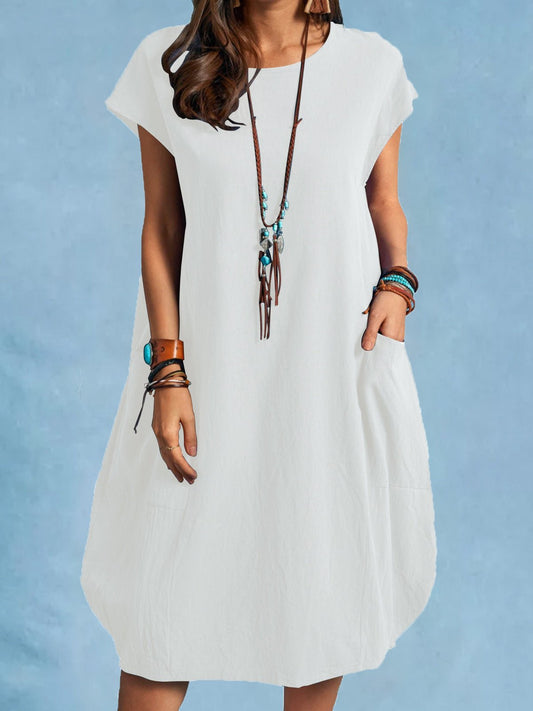 Stilla | Kvinder Kjoler Afslappet Solid Crew Neck Lomme Kjole