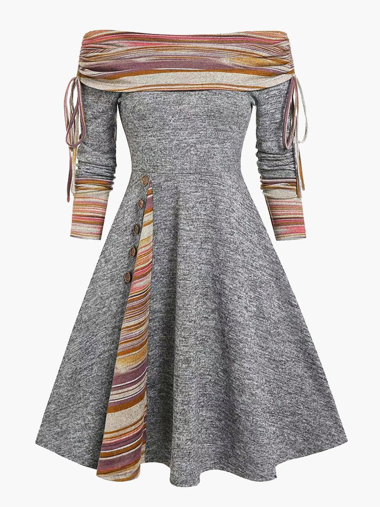 Stilla | Damernes Kjoler Off Shoulder Drawstring Langærmet Kjole