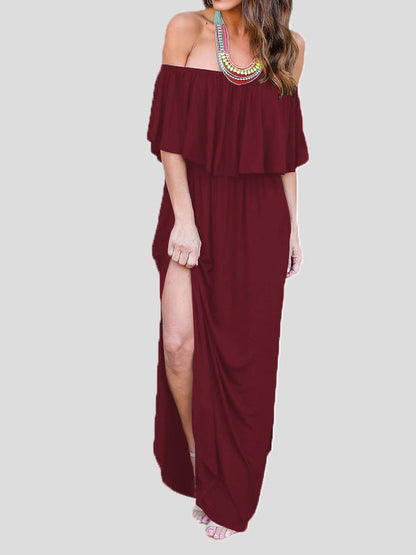 Stilla | Kvinders Kjoler One Shoulder Ruffled Lomme Slids Kjole