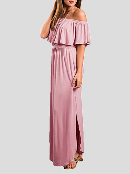 Stilla | Kvinders Kjoler One Shoulder Ruffled Lomme Slids Kjole