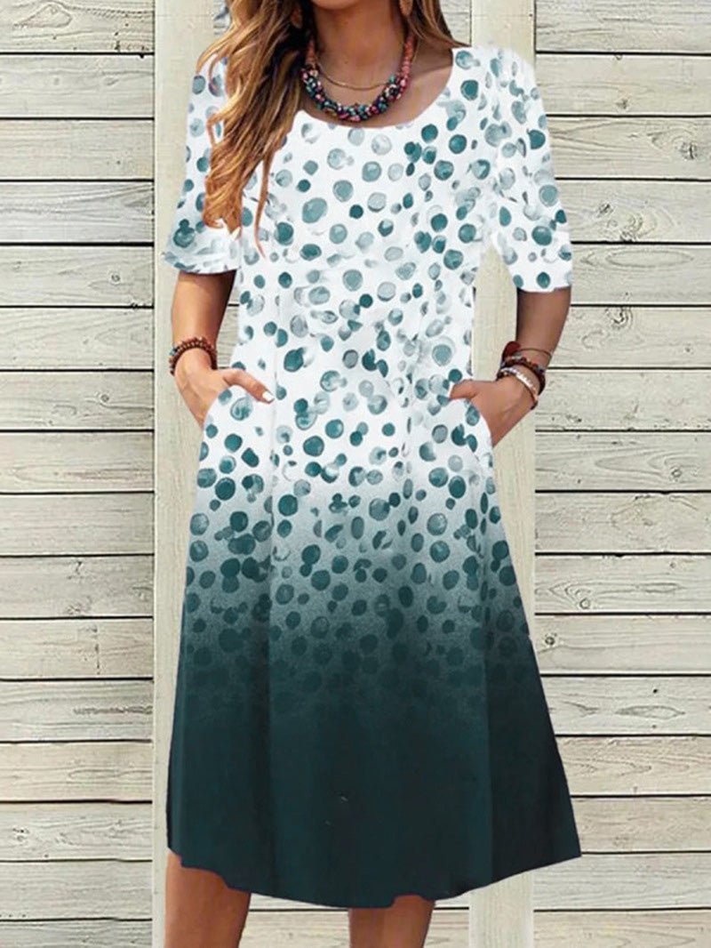 Stilla | Kvinders Kjoler Blomstermønstret Kortærmet Rund Hals Løs Kjole